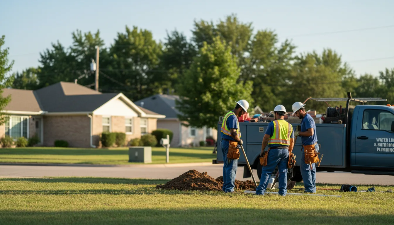 Residential water line and bathroom plumbing service in Owensville, MO